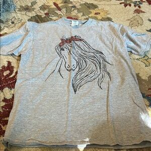 Gray Horse Graphic Kids T-Shirt